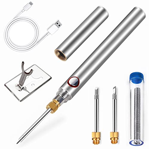 [Upgrade] Cordless Soldering Iron Kit with 3 Tips, 4Gears USB Portable Soldering Iron Kit
