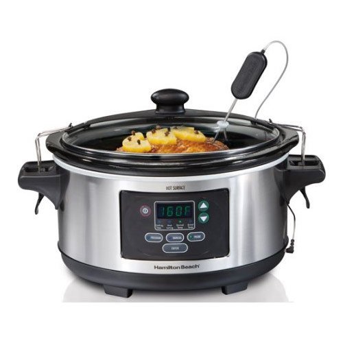 Click Here to See More Images Hamilton Beach Set & Forget 6 Quart Programmable Slow Cooker, Stainless Steel