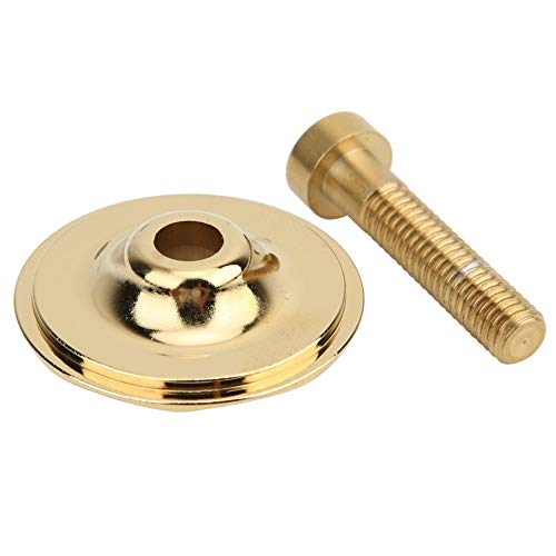 Keen so Bicycle Headset Cap & Screw, 2 Colors Light Bicycle Aluminum Headset Top Cap Titanizing Cover Bicycle Modification Accessories(Gold)