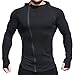EVERWORTH Men's Fitness Workout Long Sleeve Hoodie Active Muscle Bodybuilding Zip Jackets with Zipperd Pockets Black M tag XL