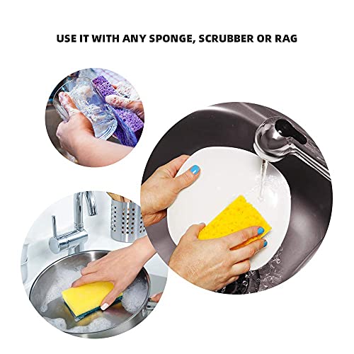 Dish Soap Dispenser for Kitchen, 2 in 1 Soap Pump Dispenser with Sponge Holder, Sink Kitchen Soap Dispenser