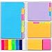 Colored Sticky Note Set,WELZA Deluxe Divider Self-Stick Notes Pads Bundle, Prioritize with Color Coding, 60 Ruled (3.7x6), 48 Dotted (3.7x3), 48 Blank (3x3.7), 48 Per Rectangular, 25 Per PET Color