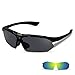 Sports Sunglasses with 2 Interchangeable Lenses for Running Cycling Driving