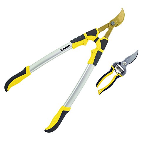Melnor Pro Lopper & Pruner Value Pack - Forged Steel Blades - Includes 28”-37” Telescoping Bypass Loppers and 8.5” Professional Bypass Pruners