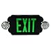 eTopLighting LED Black Exit Sign Emergency Light Combo with Battery Back-Up UL924 ETL Listed, EL2BG-B-1