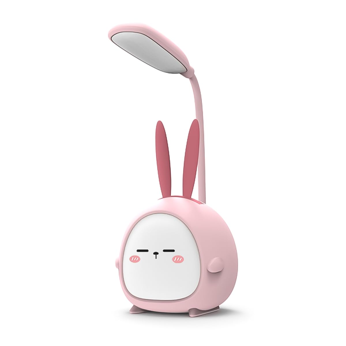 Sarini Mini Bunny Night Light,Desk Lamp with Night Light,Pink Rabbit Foldable USB Rechargeable Reading Light Bedroom Bedside Study