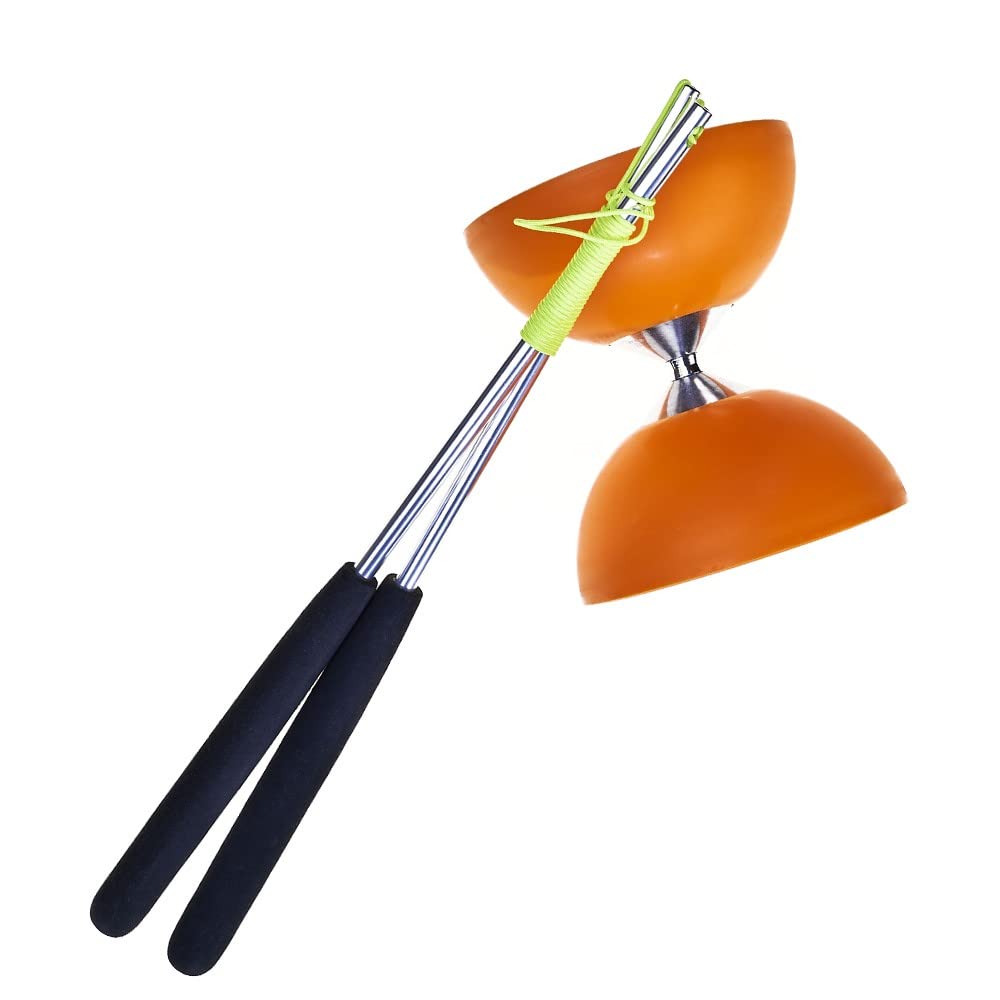 EUREKA 515701 Acrobat 105 Rubber Diabolo with Aluminum Hand Sticks, Orange