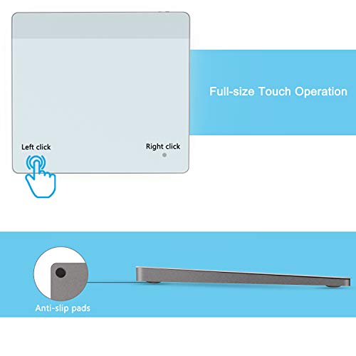 Wireless Trackpad Touchpad, VOGEK Rechargeable Trackpad with Multi-Touch Navigation Support Windows 7 Windows 10 on Laptop/Notebook/Desktop Computer (2.4GHz) (White Grey) (White) - Thumbnail 3