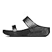 FitFlop Women's Lulu Shimmersuede Slide Sandal, Black, 8 M US