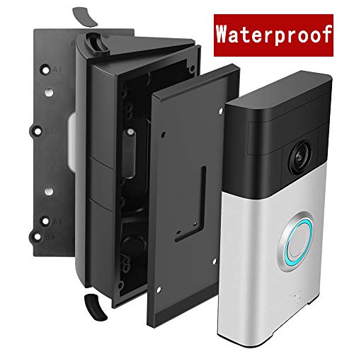 Adjustable Waterproof Campatible Doorbell Angle Mount，30 to 55 Degree Replacement Angle Bracker Plate Wedge Kit For Ring Wi-Fi Enabled Video Doorbell 1st 2nd