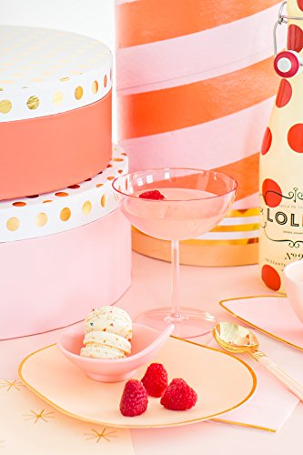 Sugar & Cloth Pale Pink Disposable Plastic Champagne Coupe Set, 4-Piece - Thumbnail 3