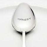 Hangry - Stainless Steel Stamped Spoon, Stamped Silverware - Gifts for Him - Unique Father's Day Foodie Gifts for Men - Gift for Her