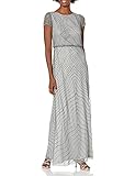 Adrianna Papell Women's Blouson Bead Dress, Slate, 2