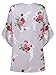 PRETTODAY Women Floral Kimono Loose Half Sleeve Shawl Chiffon Casual Cardigan, Grey, Large