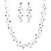 ACCESSORIESFOREVER Bridal Wedding Jewelry Set Crystal Rhinestone Pearl White
