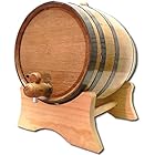 1 Gallon Oak Aging Barrel (5 Liter) with Stand, Bung and Spigot - Wooden Whiskey Barrel Wine Barrel - Charred Oak Barrels for Aging Whiskey, Bourbon, Cocktails, Rum, Tequila, Wine