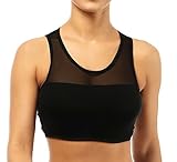 Mesh Straps Sports Bra Padded Comfort Support Yoga Bras Top for Women Workout Fitness