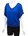 LL WT1038 Womens V Neck Short Sleeve Dolman Top M COBALT_BLUE