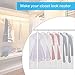 Zilink Clear Garment Bag Dress Bags for Storage 54-inch Coat Bags with Full Length Zipper for Clothes Closet Storage, Set of 6