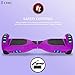 TechClic Electric Hoverboard Self-Balancing 6.5 Inch Wheel Built in Speaker LED Headlight UL Certifie (Chrome Purple)