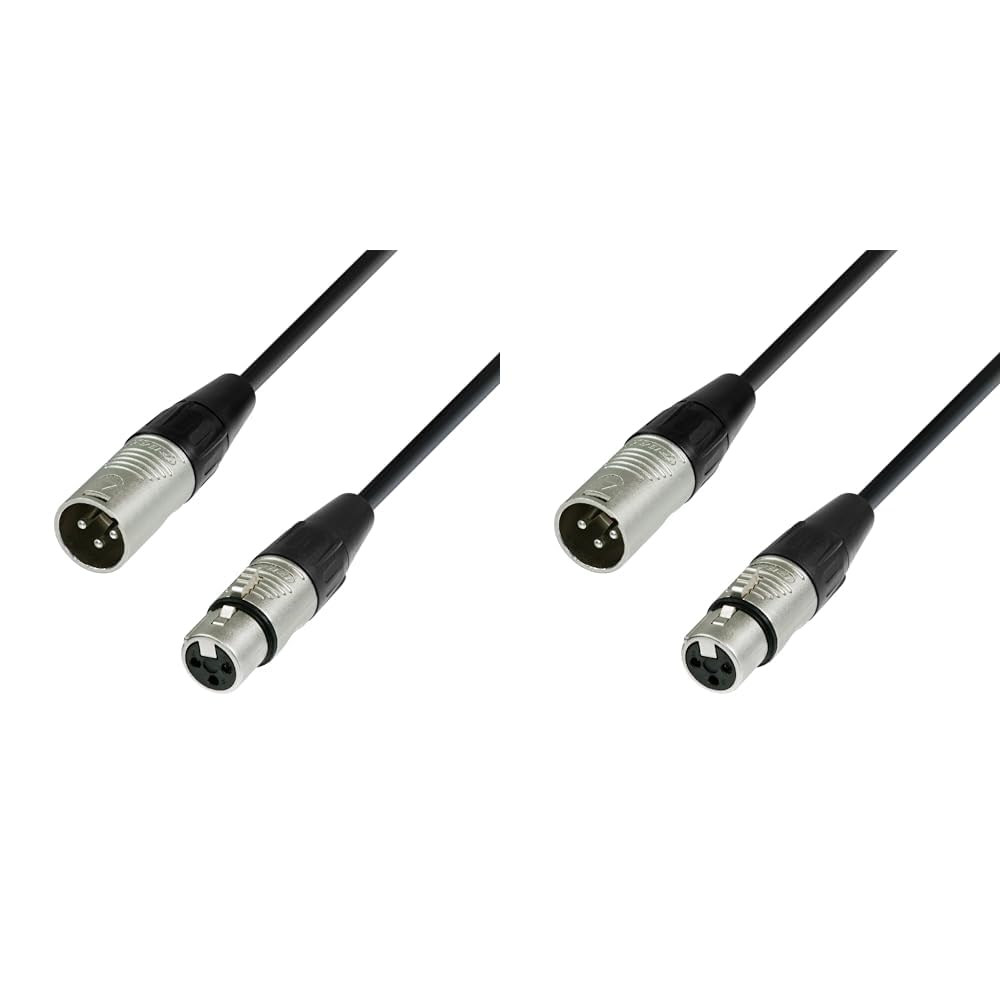 Adam Hall 4 Star Series 0.5m Rean XLR Female to XLR Male Microphone Cable (Pack of 2)