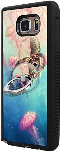 Samsung Galaxy Note 5 Case with Ring Holder Stand Sea turtle, YC Hongda Series - Ultra Slim Luxury Case Cover With 360 Rotating Ring Grip/Stand Holder/Kickstand For Samsung Galaxy Note 5, black