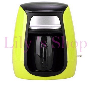DMWD MINI household American drip coffee machine Italian semi-automatic portable Espresso coffee maker one cup office home (Green)