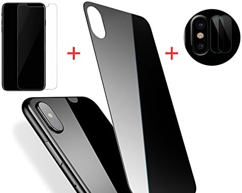 iPhone X Screen Protector for Back Front Camera Lens Clear Ultra Thin Mobile Phone Full Cover Corning Gorilla Tempered Glass Screen Guard Handy Display for the Apple iPhone X by YBC