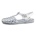 Generation19 Women's Soft Retro Jelly Buckle Closure Sandals,Color:ClearGlitter,Size:5