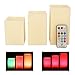 Mooncandles - 3 Square Vanilla Scented Wax Candles With Color Changing Remote Control (4, 5, 6 inch candles)