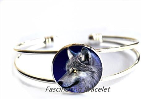Fashion Bracelet,Wild animal wolf Bracelet silver photo Bracelets glass cabochon Bracelets chain statement Bracelets choker neckless,AE0062