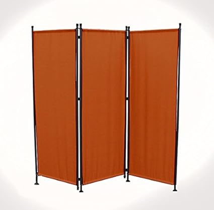 IMC Paravent Raumteiler Trennwand terrakotta braun 3-teilig - flexibel verstellbar Terracotta