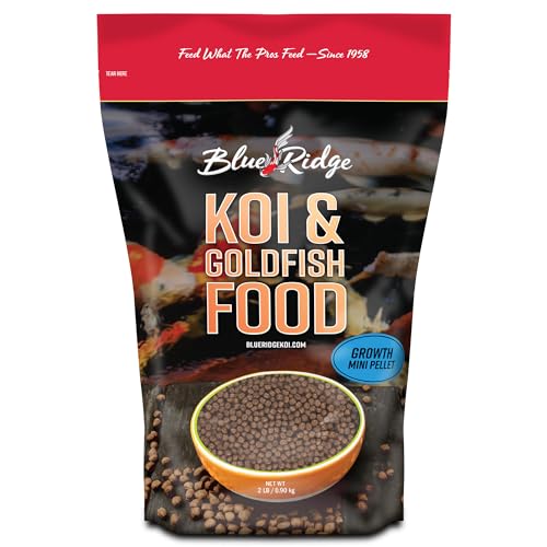 2 Pound Mini Pellet Growth Formula Koi & Goldfish Pellet Food by Blue Ridge Fish Hatchery