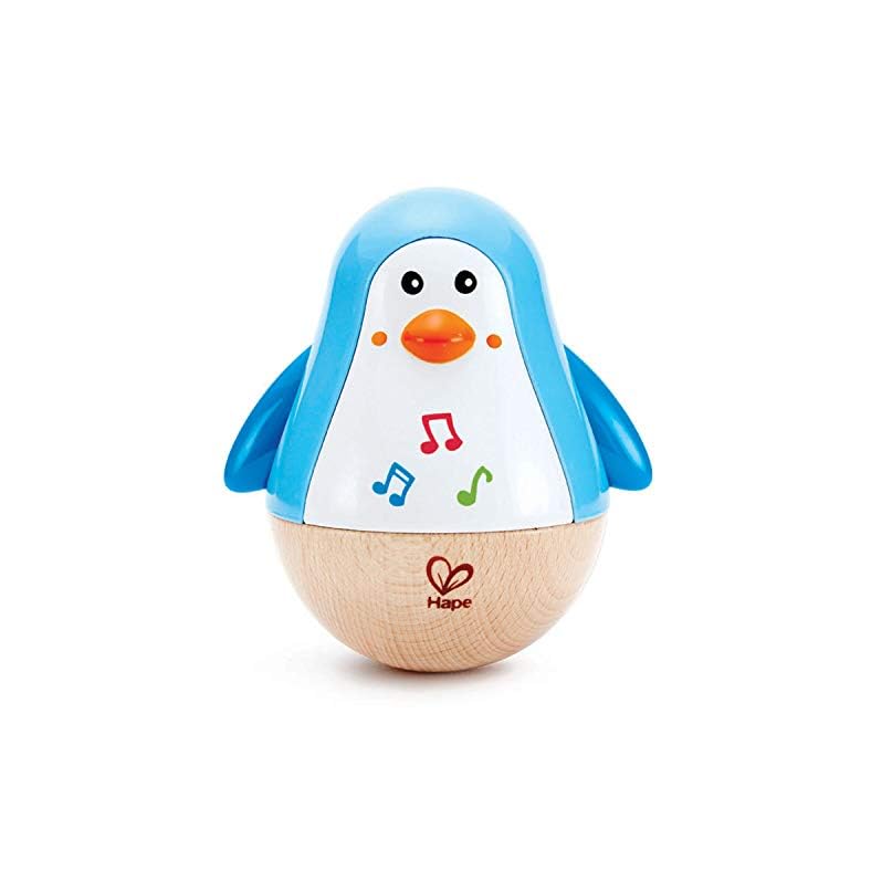 Hape Penguin Musical Wobbler | Colorful Wobbling Melody Penguin, Roly Poly Toy for Kids 6 Months+, Multicolor, 5” x 2…