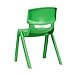 Flash Furniture Green Plastic Stack children school chair, 13.25