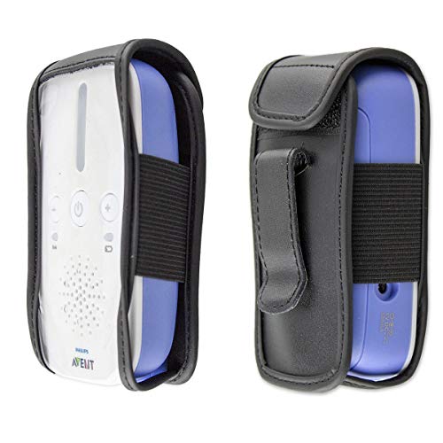 caseroxx Leather-Case with Belt Clip for Philips Avent SCD 501/00, 502/26, 503/26 Made of Genuine Leather, Mobile Phone Cover in Black