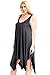 Modern Kiwi Asymmetric Flowy Tank Tunic Dress Charcoal 3X