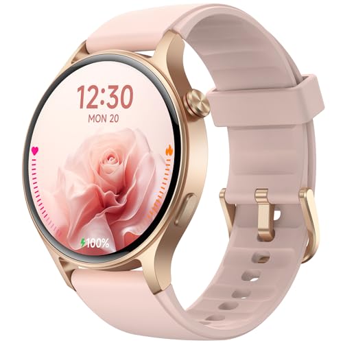 Fitpolo Smart Watch for Women,1.3" AMOLED Touchscreen Fitness Tracker, Make/Answer Calls, Heart Rate SpO2 Monitor, 3ATM Waterproof, Sleep & Activity Tracking Smartwatch for Android Phones iPhone