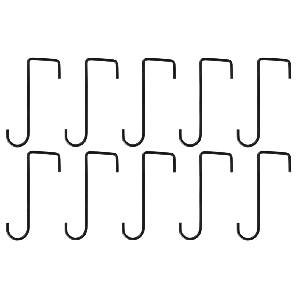 Xshelley 10 Pack Vinyl Fence Hooks, (5.5X 15cm) Patio Hangers Coated Steel Fence Hangers,for Hanging Plants, Planters, Bird Feeders, Lights, Lanterns, Tools (Black)