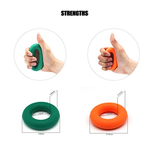 ADMA Hand Squeezer Exerciser,Hand Grip Strengthener Workout,Grip Strength Trainer,Finger Stretcher Resistance Bands(6 Pack),3 Levels Hand Gripper Great for Hand Strengthener & Hand Rehabilitation (6)
