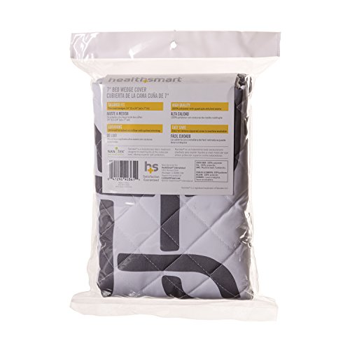 HealthSmart Premium Ultra-Soft Hypoallergenic Bed Wedge Cover with Spill Protection, Gray Links, Fits 7 x 24 x 24 inch Bed Wedges