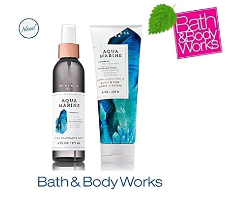 Bath Body Works Aquamarine Set Body Cream And Fine Fragrance Mist Full Size