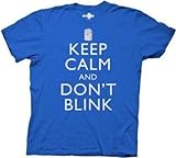 Doctor Who Keep Calm And Don't Blink T-shirt, Royal Blue, XXX-Large