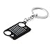 iJDMTOY (1) Matte Black Iconic Jeep Willys Front Bumper Grill Shape Key Chain Ring Keychain
