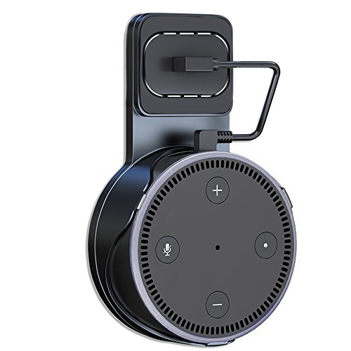 Click Here to See More Images ACEIken Echo Dot Wall Mount Hanger Stand Holder Bracket for Amazon All-New Echo Dot 2nd Generation, No Messy Wires or Screws Dot Accessories, Black
