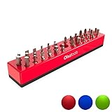 Olsa Tools Professional Hex Bit Organizer with Magnetic Base | Premium Quality Hex Bit Holder for Your Specialty, Drill or Tamper Bits (Red)