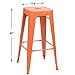 Furmax 30 Inches Metal Bar Stools - High Backless Indoor Outdoor Stackable Kitchen Bar Height Set of 4 (Orange)