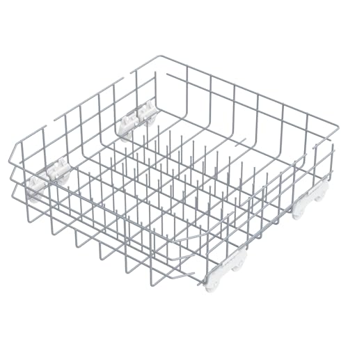 UPGRADED W10728159 W10525646 Dishwasher Lower Rack Replacement Compatible with Whirlpool Dishwasher Rack, Replace W10315890 W10078180 Kitchenaid Kenmore Elite Dishwasher Bottom Rack & WP3376961 wheels