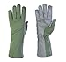 Nomex Flight Gloves - Leather Glove - Aviator Pilot Gloves - Olive Green Flyer Long Gloves - For Multi-Purpose Work Green, 10