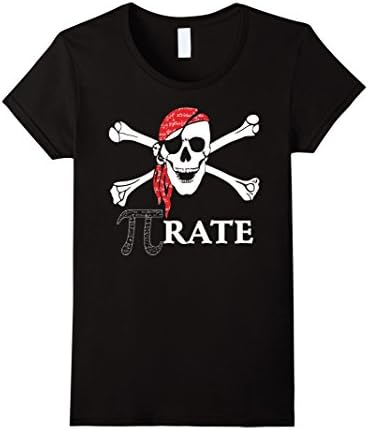 Women's Pi-Rate Funny Math T-Shirt Medium Black